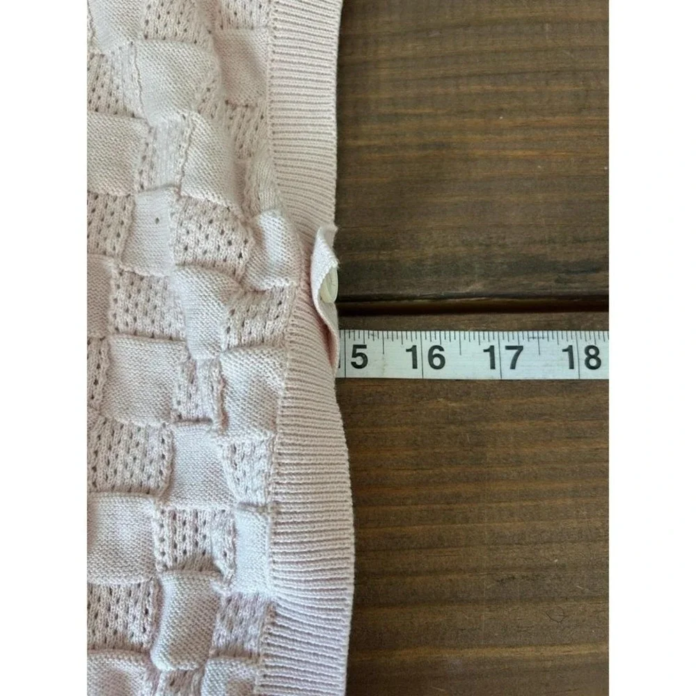 The Sunday Collective V-Neck Sweater Vest‎ in Pink Check size 6.7 New $95